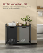 Wasmand - 2 x 46 Liter - Met Plank - 73 x 33 x 72 cm