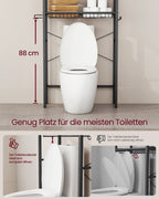 Badkamerrek Boven Toilet - Stalen Frame Met Houten Planken - Voor Compacte Badkamer