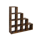Boekenkast met 10 Vakken – Trapvormig Design – Opbergkast – 129,5 x 29 x 129,5 cm