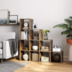 Boekenkast met 10 Vakken – Trapvormig Design – Opbergkast – 129,5 x 29 x 129,5 cm