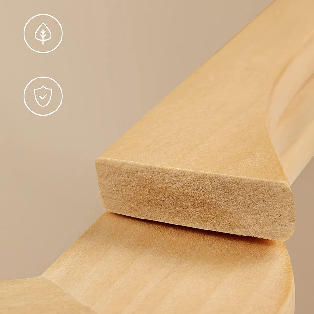 Set Luxe Houten Kledinghangers – Massief Esdoornhout – Met Antislip Broekstang en Schouderinkepingen – 360° Draaibare Haak