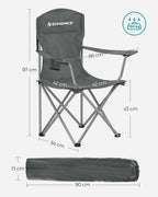 Campingstoel – Opklapbaar – Comfortabel en stevig – Bekerhouder – Maximaal draagvermogen 150 kg