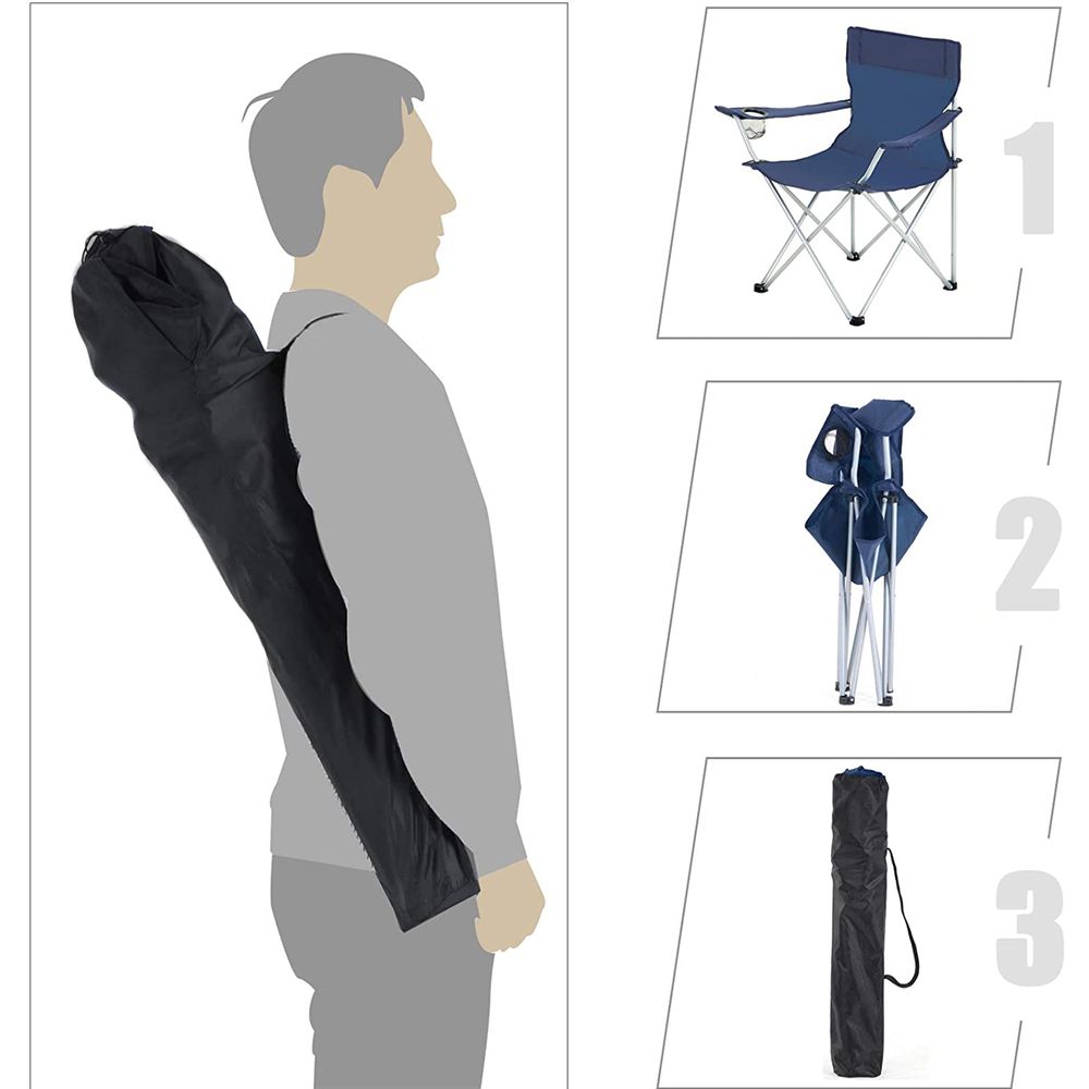 Opvouwbare Kampeerstoelen Set – Lichtgewicht – Met Bekerhouder en Draagtas