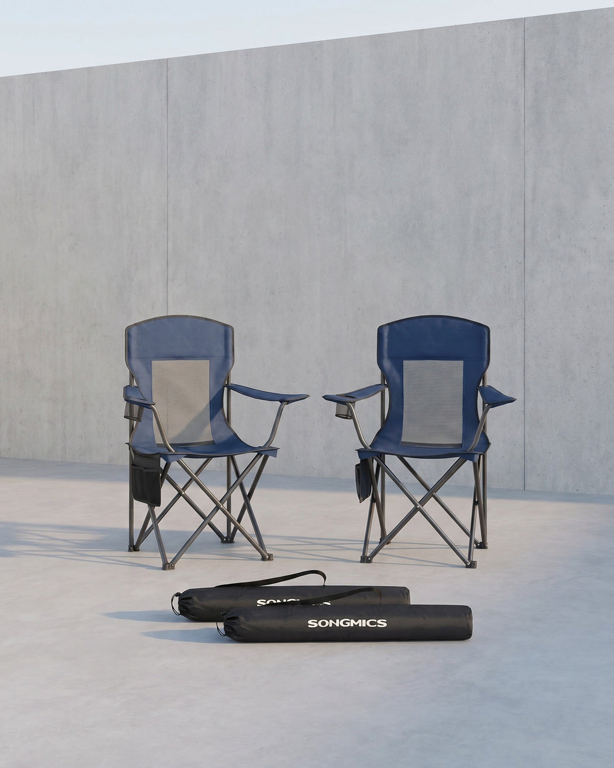 Campingstoelen Set van 2 – Opvouwbare Klapstoelen met Organizer en Bekerhouder – Draagbaar &amp; Comfortabel – 150 kg Draagvermogen
