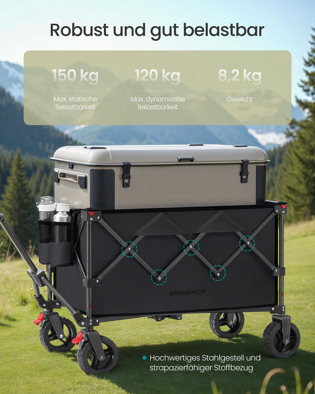 Bolderkar - Trolley – Opvouwbaar – Stalen frame