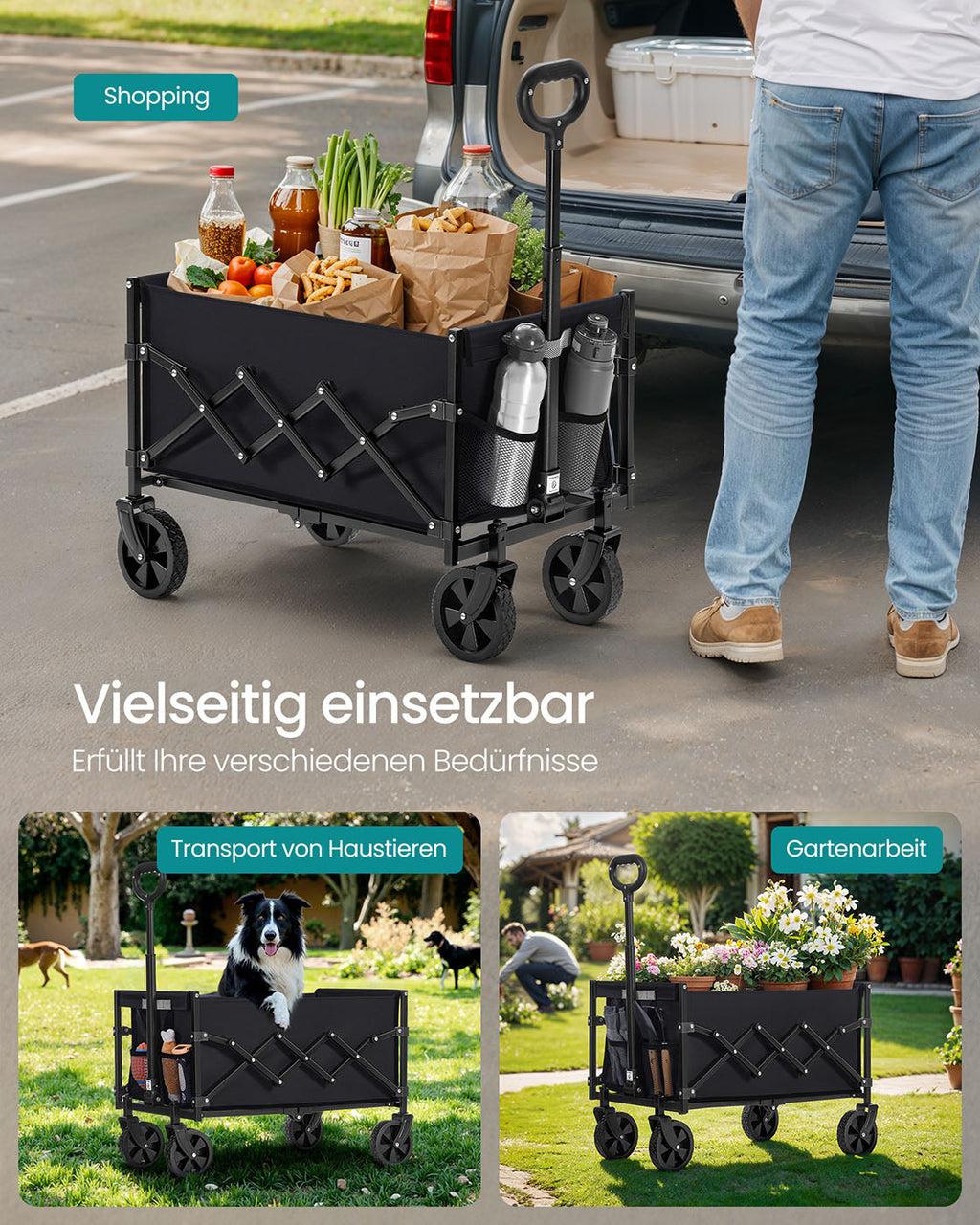 Opvouwbare Handkar - Bolderkar - Boodschappenkar