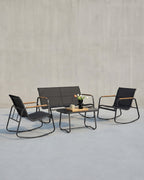 Tuinset Met 2 Schommelstoelen En Tafel - Voor Balkon Tuin Of Terras