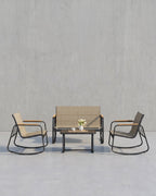 Tuinset Met 2 Schommelstoelen En Tafel - Voor Balkon Tuin Of Terras