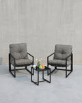 Tuinmeubelset – Balkonset Met Stoelen En Tafel – Stalen Frame – Met Dikke Kussens – Voor Balkon En Terras