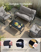 Tuinmeubelset – Balkonset Met Stoelen En Tafel – Stalen Frame – Met Dikke Kussens – Voor Balkon En Terras