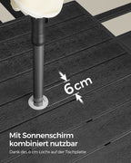 Tuinset 5-delig - 4 Tuinstoelen met Tafel - Zwart