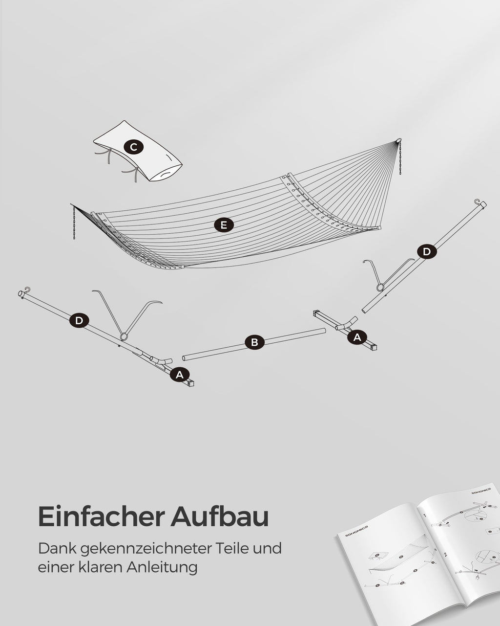 Hangmat – Metalen frame – Inclusief kussen – Draagvermogen tot 200 kg – Afmetingen frame 400 x 100 x 90 cm