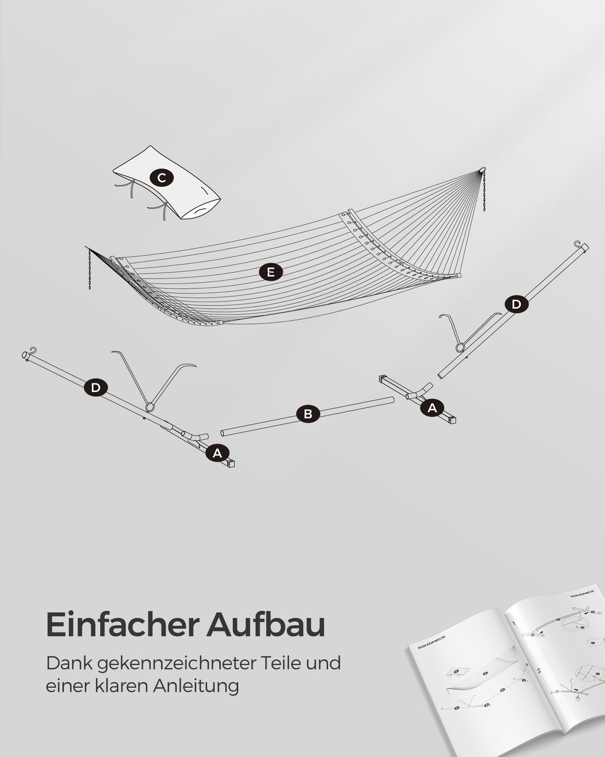 Hangmat – Metalen frame – Inclusief kussen – Draagvermogen tot 200 kg – Afmetingen frame 400 x 100 x 90 cm