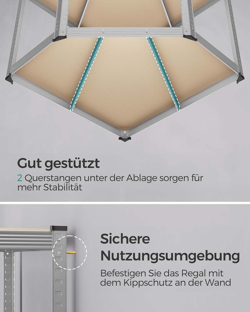 Hoekopbergrek Met Hoge Draagkracht – Modulair Stellingrek – Verstelbare Planken – Voor Garage, Kelder & Opslagruimte
