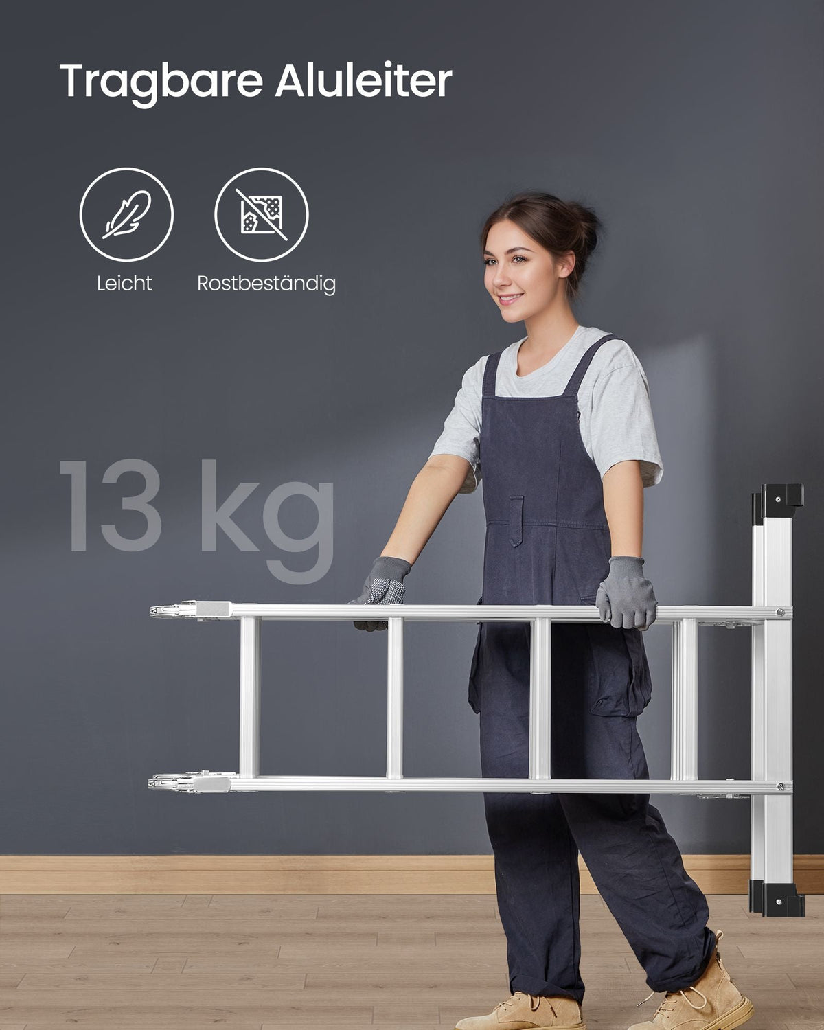 Aluminium Vouwladder - Multifunctionele Ladder - 6-in-1 Trapladder - 150 kg Draagvermogen