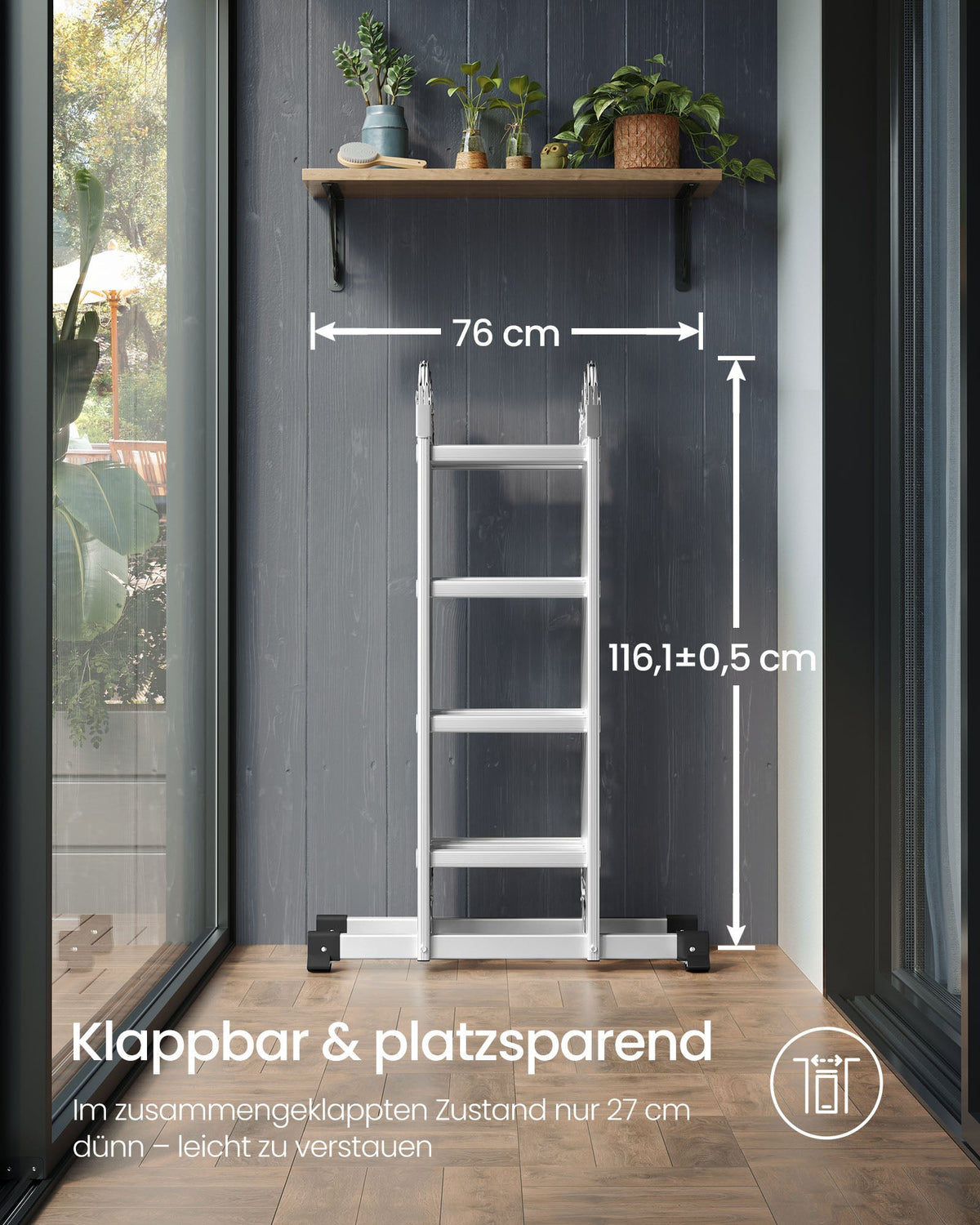 Aluminium Vouwladder - Multifunctionele Ladder - 6-in-1 Trapladder - 150 kg Draagvermogen