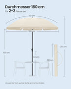 Parasol 180cm - Met Hoge UV-Bescherming - Voor Strand Of Tuin