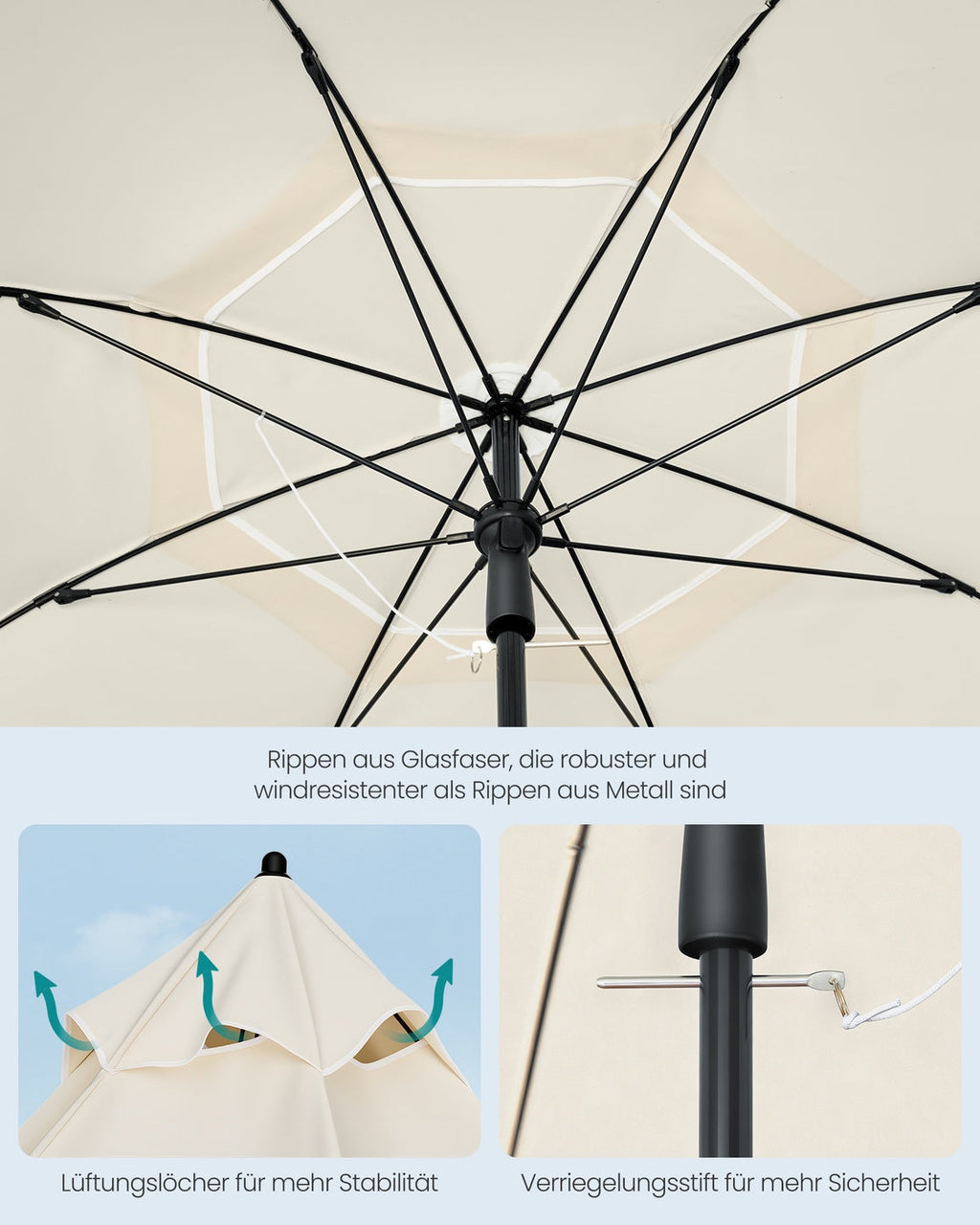 Parasol 180cm - Met Hoge UV-Bescherming - Voor Strand Of Tuin