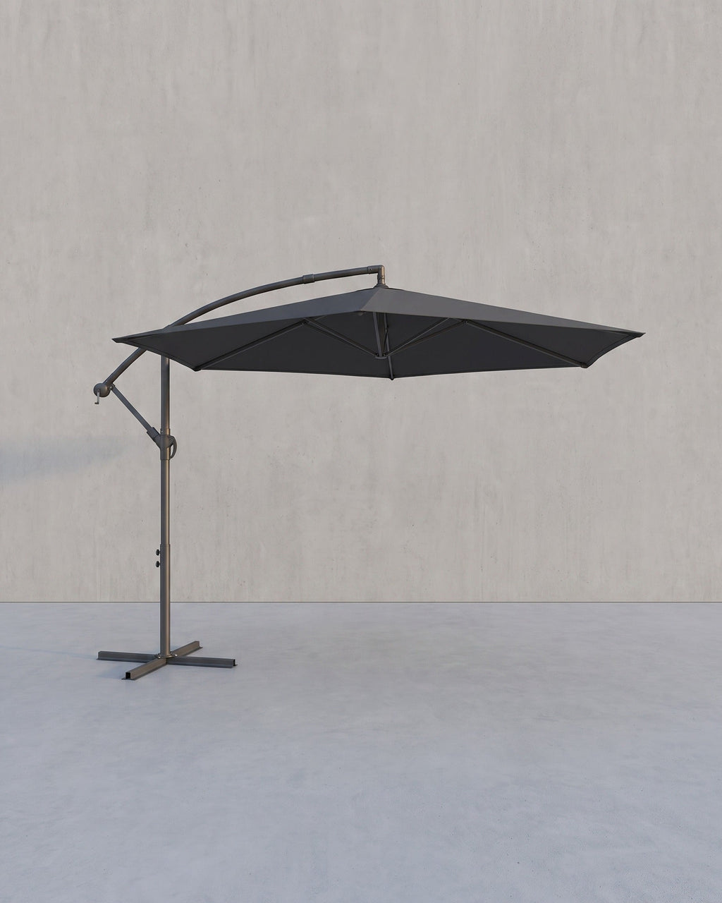 Zweefparasol Met Standaard – Tuinparasol Met UV-Bescherming UPF 50+ – Met Zwengel – Voor Balkon, Terras En Tuin