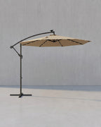 Parasol Met LED Solarverlichting – Met Standaard – UPF 50+ – Met Zwenkel – Voor Balkon En Tuin