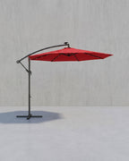 Parasol Met LED Solarverlichting – Met Standaard – UPF 50+ – Met Zwenkel – Voor Balkon En Tuin