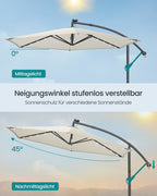 Grote Parasol 350cm - Met LED-Verlichting - Voor Terras En Tuin