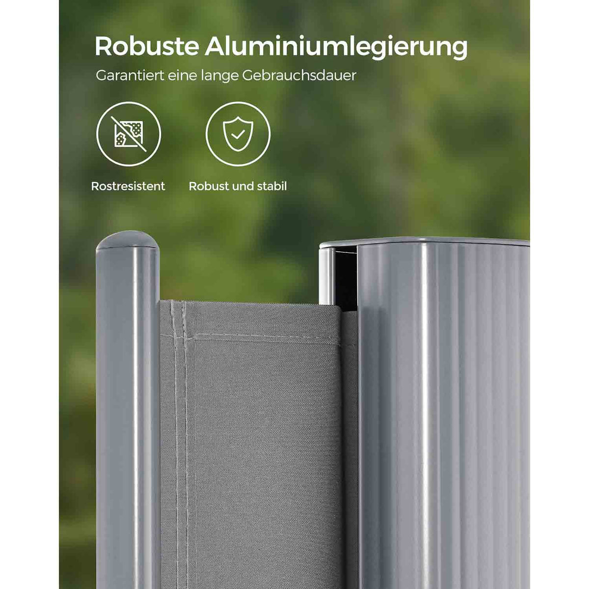 Tuinscherm - Roestvrij Aluminium - Terrascherm - Niet doorzichtig - Grijs / Aluminium