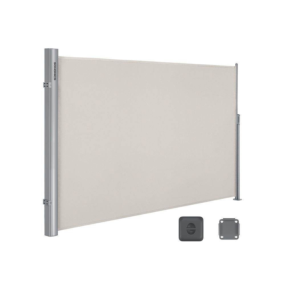 Uitschuifbaar Tuinscherm - Windscherm - Roestvrij Zonnescherm - Aluminium / Beige