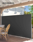Uittrekbare Zijluifel 160 x 400 cm - Roestbestendige Stalen Cassette - Voor Balkon En Terras