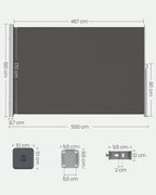 Zijluifel - 180 x 500 cm - Met Stalen Kast - Antraciet