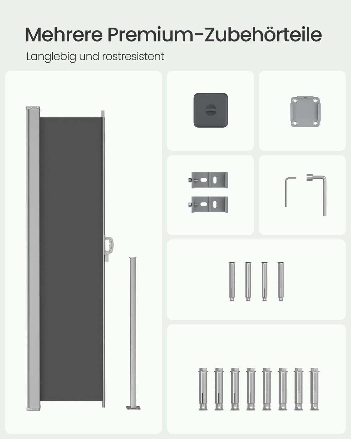 Zijluifel - 180 x 500 cm - Met Stalen Kast - Antraciet