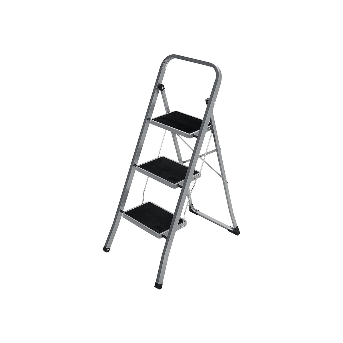 Opvouwbare Huishoudtrap – 3 Treden – Stalen Trapladder met Handgreep – 150 kg Draagvermogen