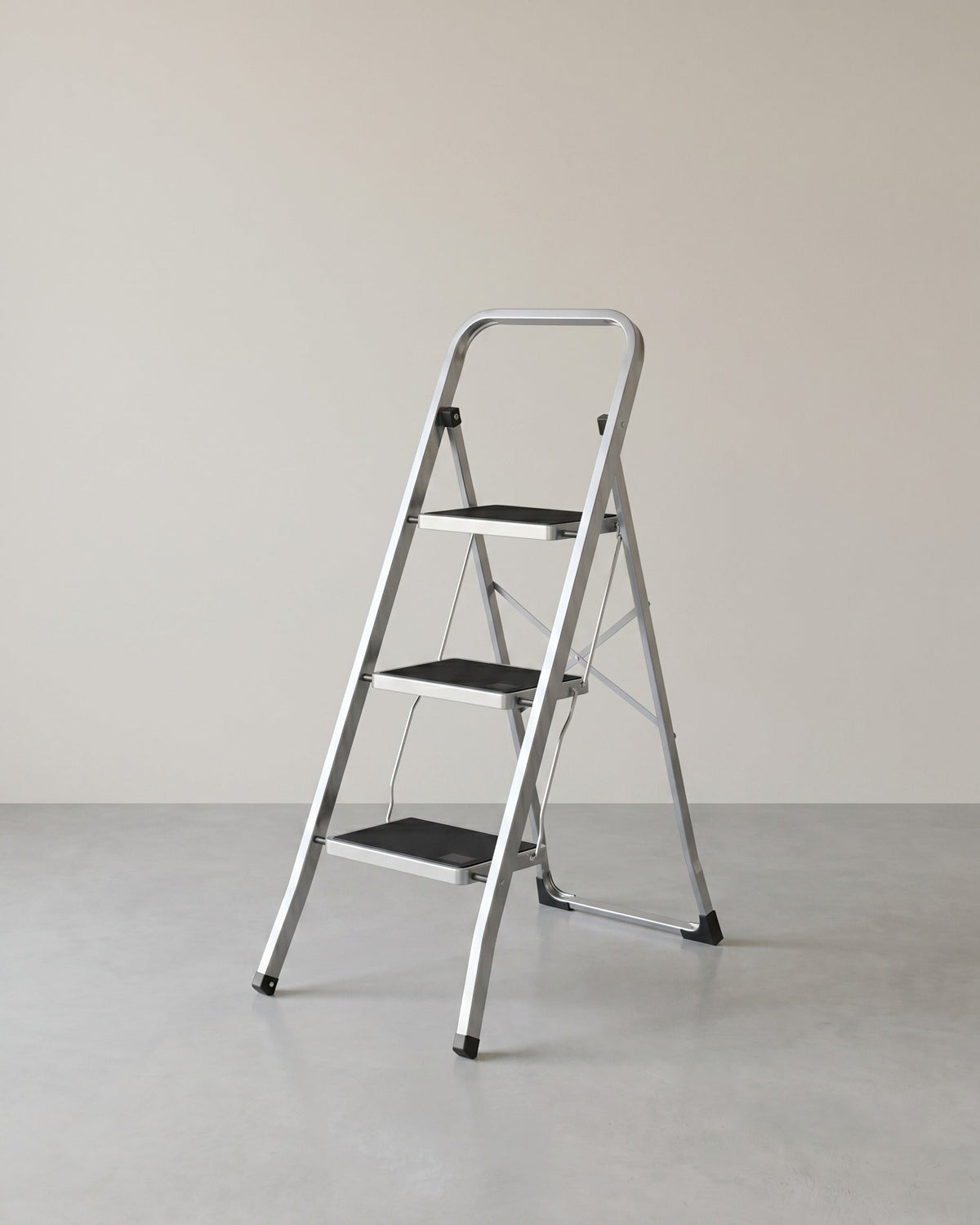Opvouwbare Huishoudtrap – 3 Treden – Stalen Trapladder met Handgreep – 150 kg Draagvermogen
