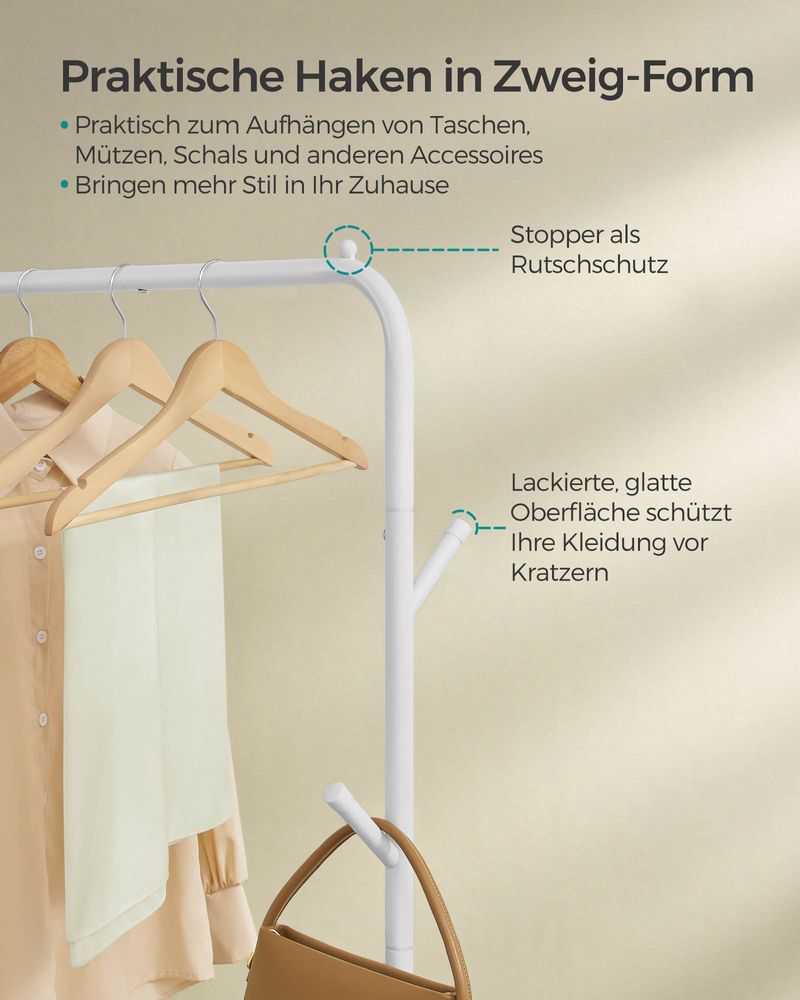 Mobiele Kledingstandaard met Wielen - Veelzijdig Ontwerp - Cactus Haken