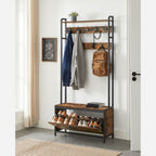 Kapstok met Bank & Schoenenkast – Industrieel Design – 4-in-1 Halmeubel 85 cm