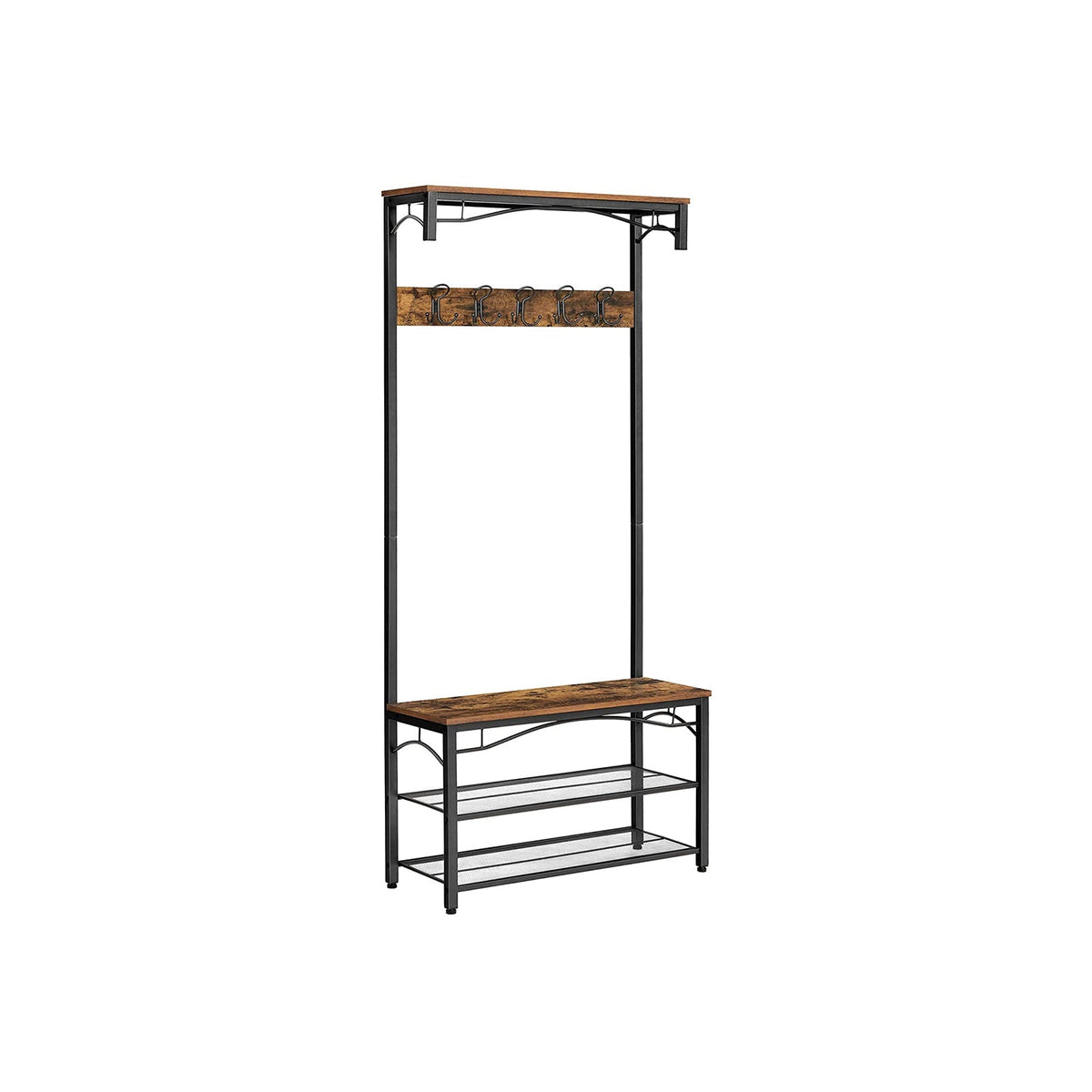 Kapstok met Schoenenrek en Zitbank – Industrieel Design – Halmeubel 80 cm Breed