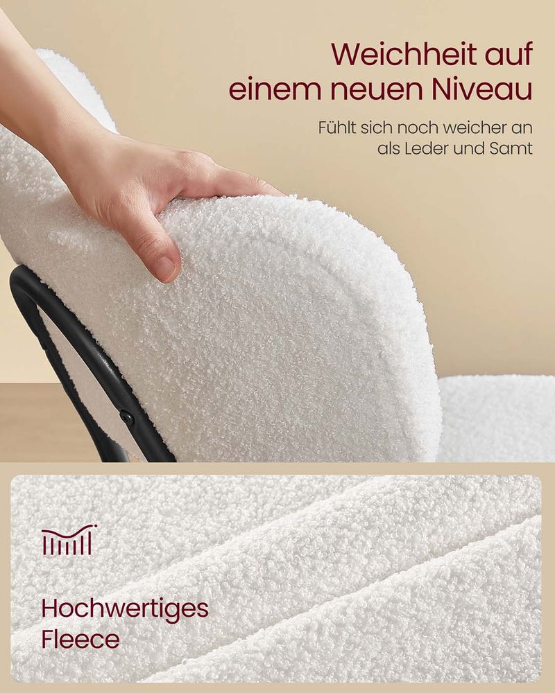 Moderne Eetkamerstoelen – Set van 2 – Gestoffeerd met Fleece – Ronde Zitting met Rugleuning
