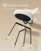 Moderne Eetkamerstoelen – Set van 2 – Gestoffeerd met Fleece – Ronde Zitting met Rugleuning