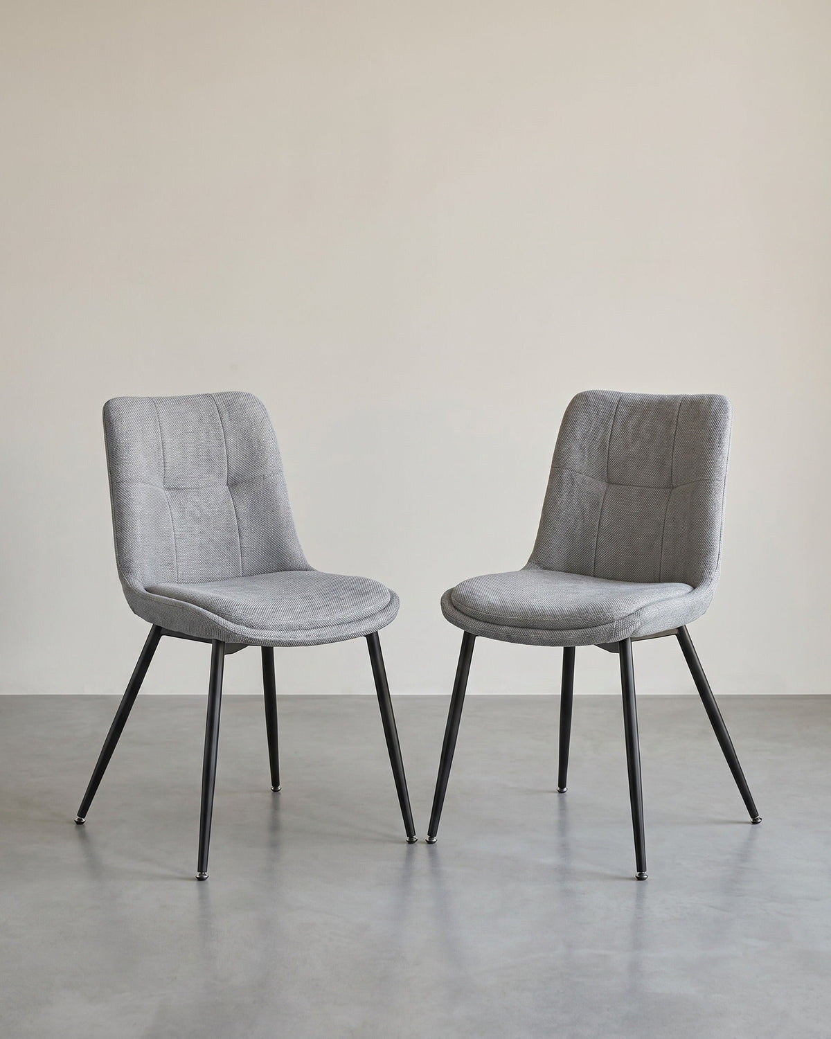 Set van 2 Eetkamerstoelen – Chenille Stof – Ergonomisch & Comfortabel – Metalen Poten – 56 x 50 x 81 cm