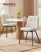 Set van 2 Eetkamerstoelen – Chenille Stof – Ergonomisch & Comfortabel – Metalen Poten – 56 x 50 x 81 cm