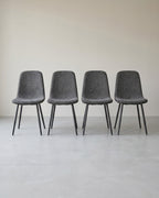 Set van 4 Eetkamerstoelen – Chenille & PU – Elegant en Comfortabel