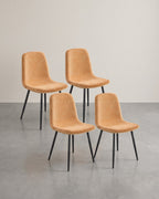 Set van 4 Eetkamerstoelen – Chenille & PU – Elegant en Comfortabel