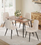 Set van 4 Eetkamerstoelen – Chenille & PU – Elegant en Comfortabel