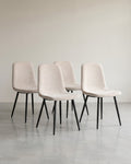 Set van 4 Eetkamerstoelen – Chenille & PU – Elegant en Comfortabel