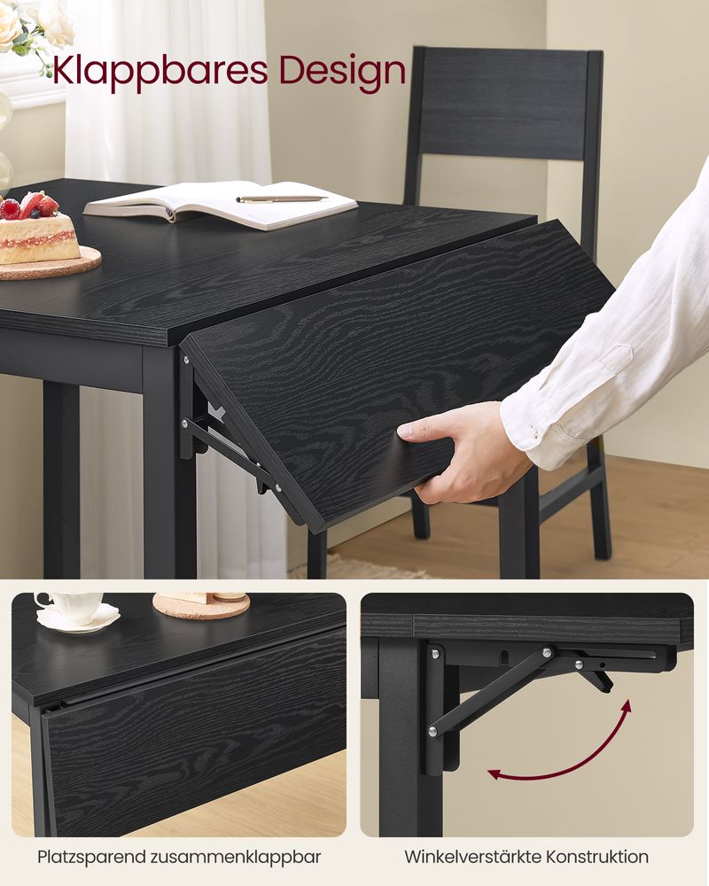 Uitschuifbare Eettafel – Inklapbaar Ontwerp – 78 x 120 cm – Industriële Stijl