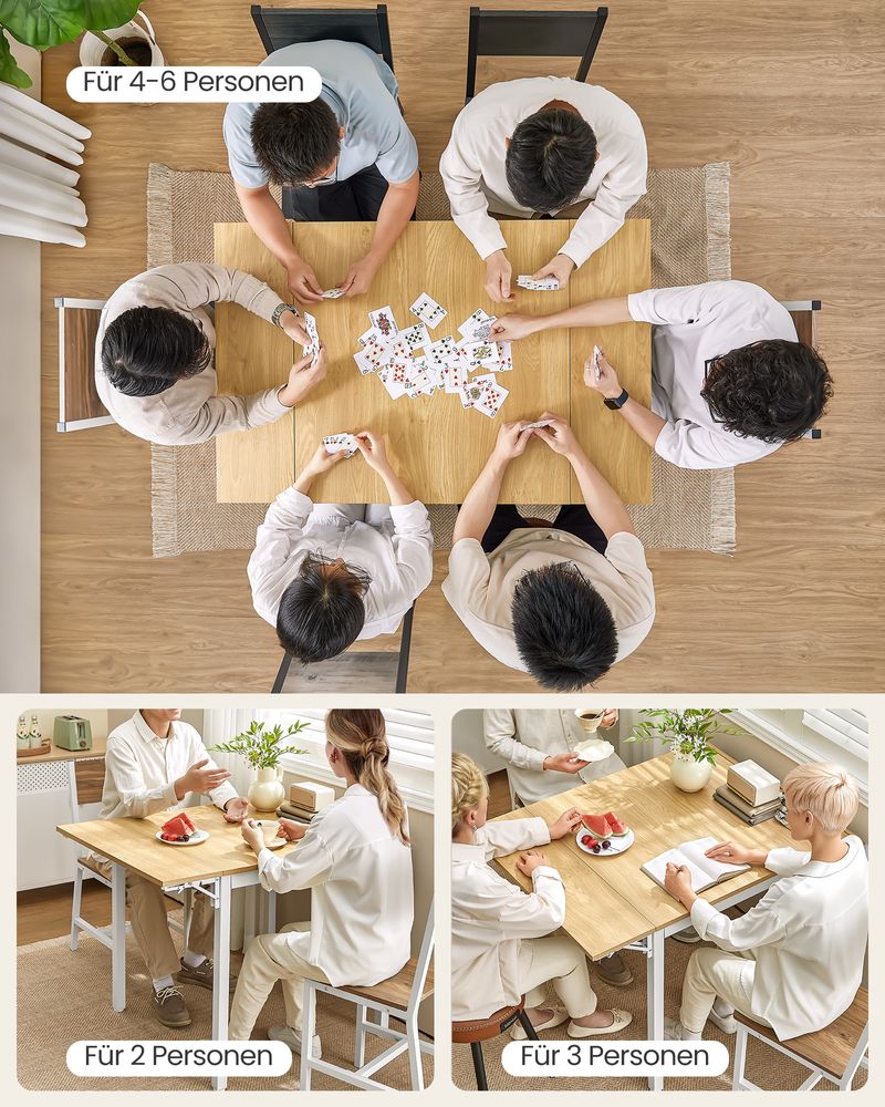 Uitschuifbare Eettafel – Inklapbaar Ontwerp – 78 x 120 cm – Industriële Stijl