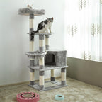 Compacte Krabpaal Van – Kattenboom met Hangmat, Krabpalen en Speelballen Voor Meerdere Katten
