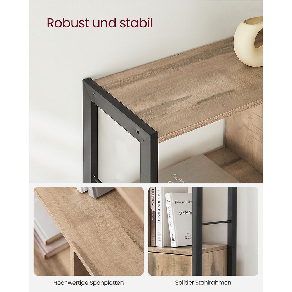 Boekenkast – Industriële Stijl – Modern Design – 4 Planken En Kast Met Deuren – 154,5 cm Hoog