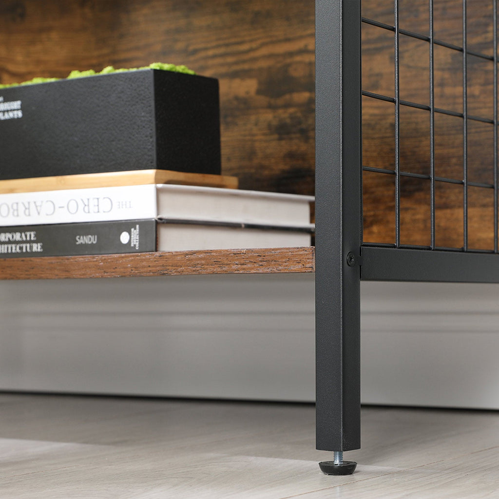 Boekenkast met 4 Planken – Industrieel Design – Opbergkast met Haken – 74 x 30 x 155 cm
