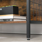 Boekenkast met 4 Planken – Industrieel Design – Opbergkast met Haken – 74 x 30 x 155 cm